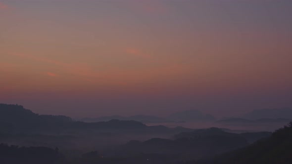 Scenery Sunrise Above The Mountain.