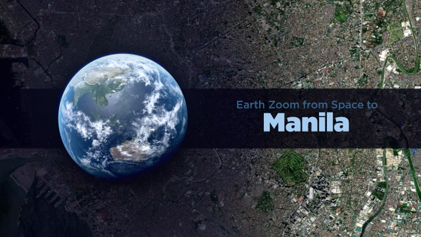 Manila (Philippines) Earth Zoom to the City from Space