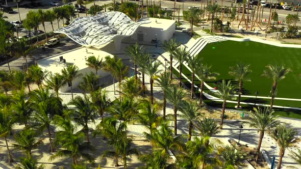 Drone reveal Fort Lauderdale Las Olas Oceanside Park