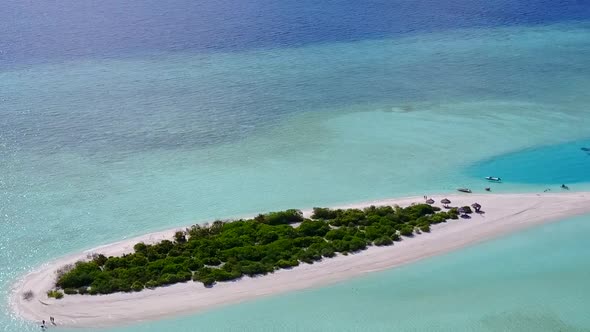 Aerial scenery of exotic sea view beach journey by clear water and sand background