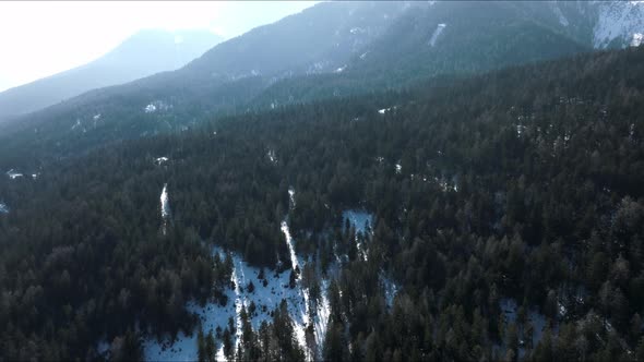 Aerial View of the Beautiful Alpine Mountains in Italy