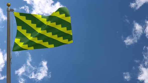 Gurabo City Flag (Puerto Rico) On Flagpole