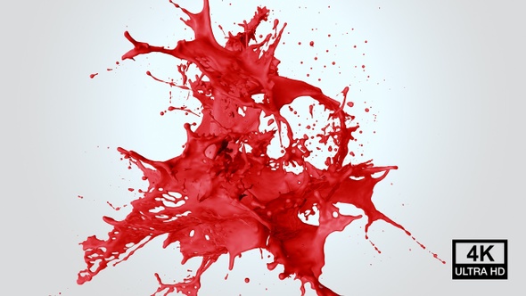 Abstract Red Paint Splash 4K