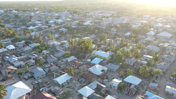 Zanzibar Tanzania  Aerial View of Houses Near the Coast