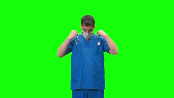 Male Doctor or Nurse Green Screen