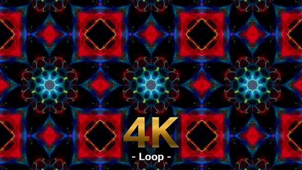 Colorful Shape Art Kaleidoscope 4K Loop 01