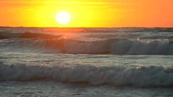 Sunset Sunrise Dawning at Sea Ocean