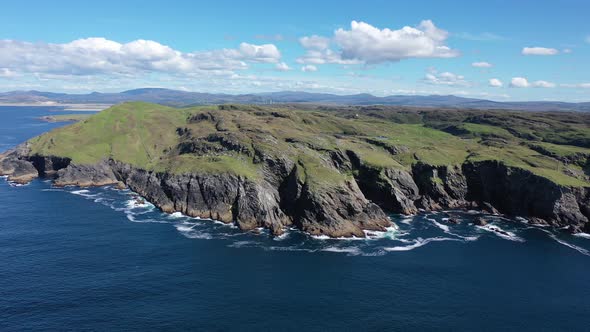 Aerial View of Dunmore Head with Portnoo and Inishkeel Island in County Donegal - Ireland