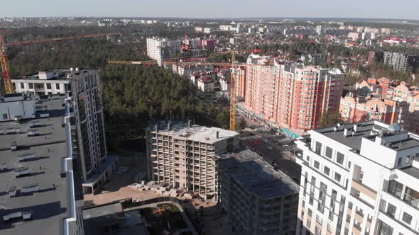 Modern buildings of residential complex. Residential apartments under construction.