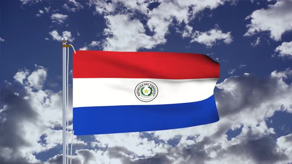 Paraguay Flag Waving 4k