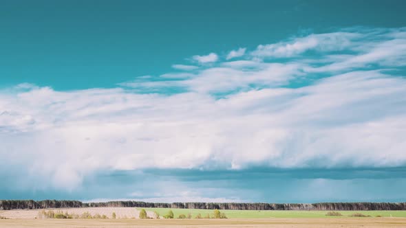 Time Lapse Timelapse Timelapse Of Countryside Rural Field Spring Meadow Landscape Under Scenic