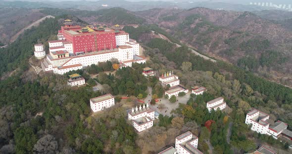 Aerial View of The Putuo Zongcheng Buddhist Temple, Chengde, China