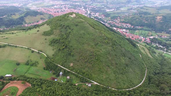 Aerial view of Bosnian pyramids