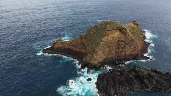 Islands in the ocean. Madeira Island, Portugal. Aerial view.