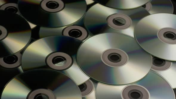 Rotating shot of compact discs - CDs