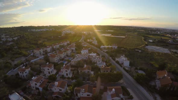 Expensive Property for Sale or Rent in Cyprus Tourist Resort, Sunset on Horizon