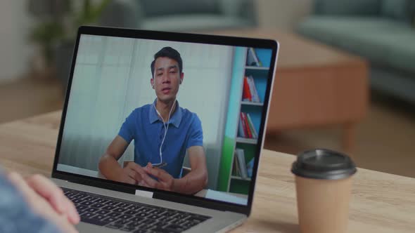 Man In Video Conference With His Colleagues During Online Meeting