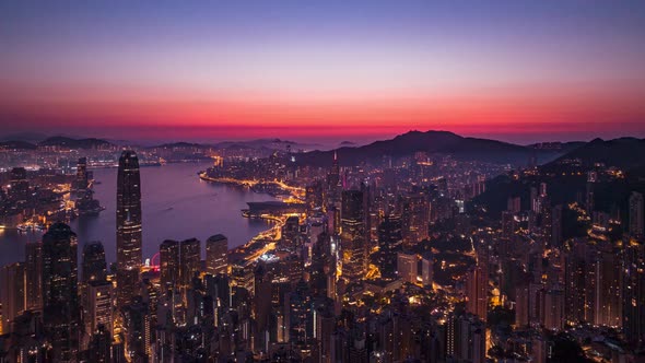 Hong Kong harbour city with Time Lapse