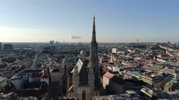 Aerial view of St. Stephen's Cathedral in Vienna, Austria, Europe