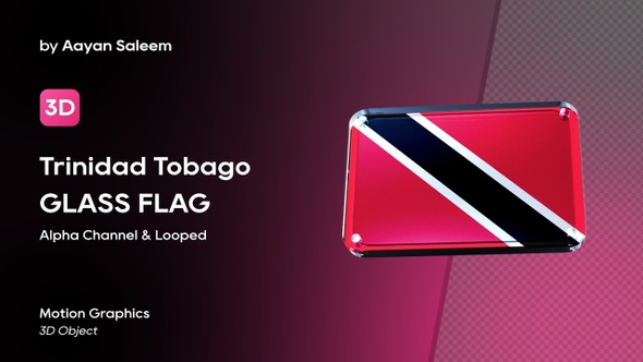 Trinidad And Tobago Flag 3D Glass Badge
