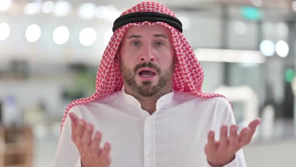 Arab Businessman Feeling Shocked Surprised