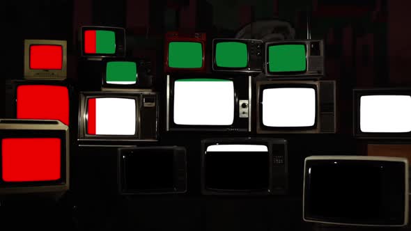 Flag of the United Arab Emirates and Retro TVs.