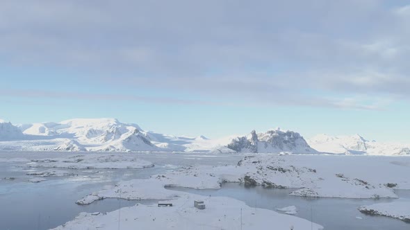 Drone Flight Over Antarctic Science Station - Academician Vernadsky.