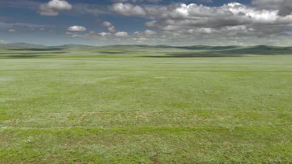 Vast Empty Meadow of Central Asian Plateau