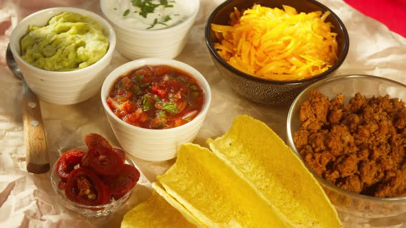 Mexican Food on Table Closeup