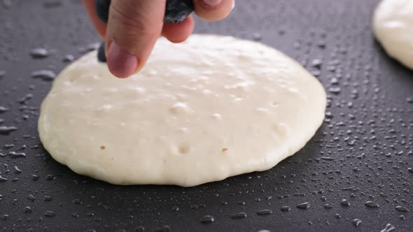 Making Blueberry Pancakes