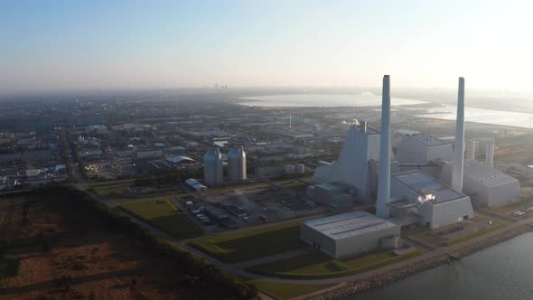 Beautiful Aerial View of the ECO ESG Green Power Station