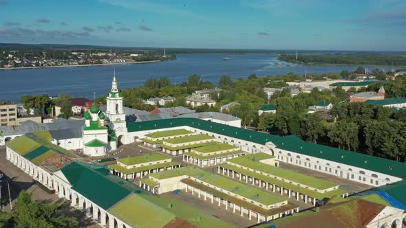 Aerial View of Ancient Gostiny Dvor in Kostroma