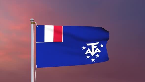 French Southern And Antarctic Lands Flag 4k