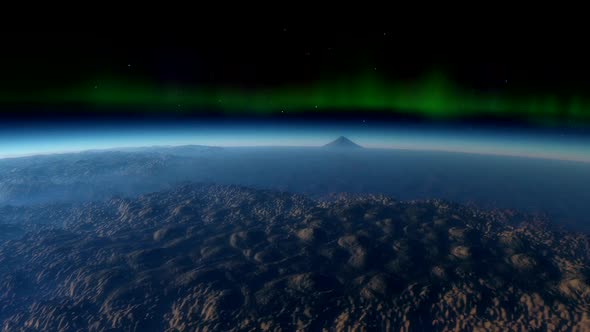 Northern Lights and a galaxy in the background