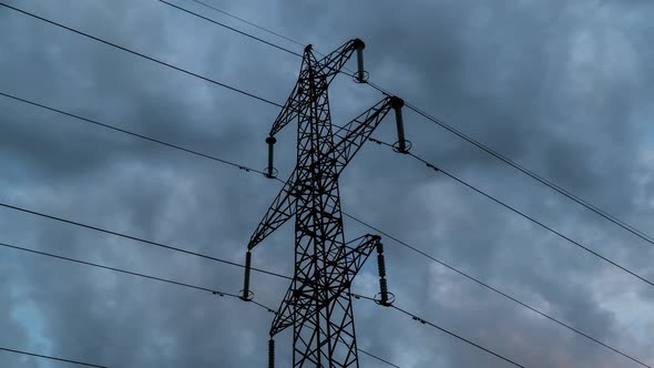 Electricity Pylons and Clouds