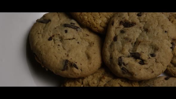 Cinematic, Rotating Shot of Cookies on a Plate - COOKIES 080