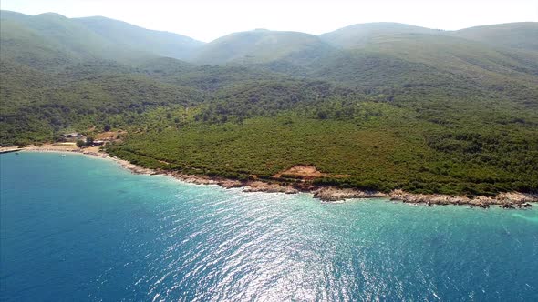 Green mountains in Albania