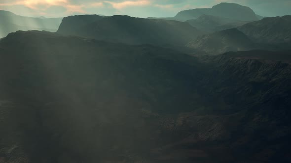 Mountain in the Fog and Stone Desert