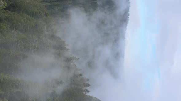 Vertical Video of Fog in the Mountains