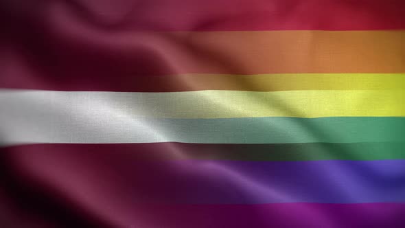 LGBT Latvia Flag Loop Background 4K