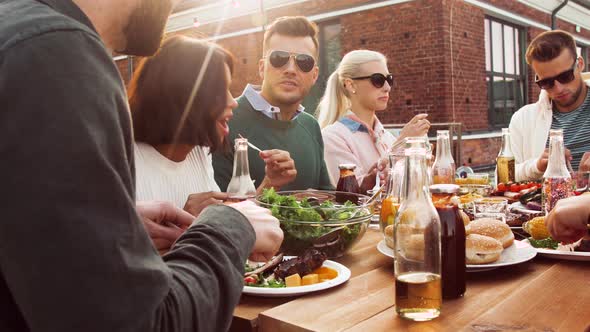 Friends Having Dinner or Bbq Party on Rooftop 58