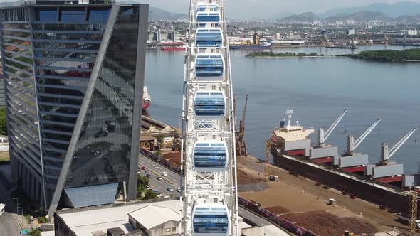 Rio de Janeiro Brazil. Landmark Ferris wheel at amusement park