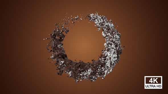 Milk And Chocolate Circle Splash 4K