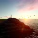 Sunset Palm Rock Island and Birds - VideoHive Item for Sale