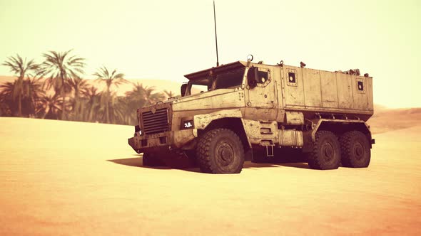 Armoured Military Truck in Desert