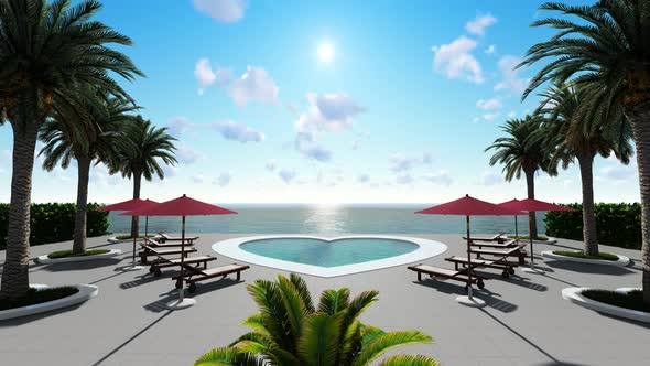 Heart Shaped Pool In Daylight alt