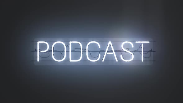 Neon Sign Text Background Word Podcast V2