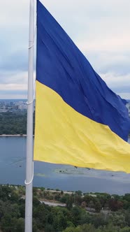 Vertical Video National Flag of Ukraine By Day