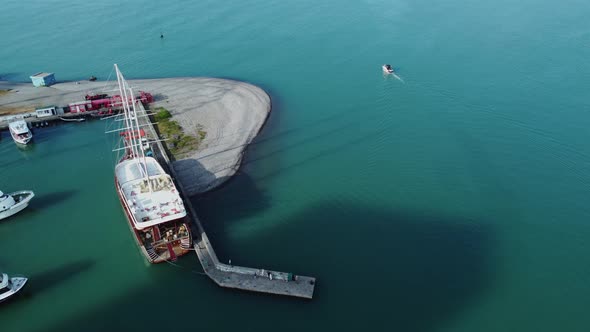 Port and Ships inside aerial view