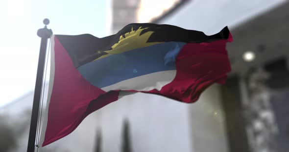 Antigua and Barbuda national flag. Antigua and Barbuda country waving flag